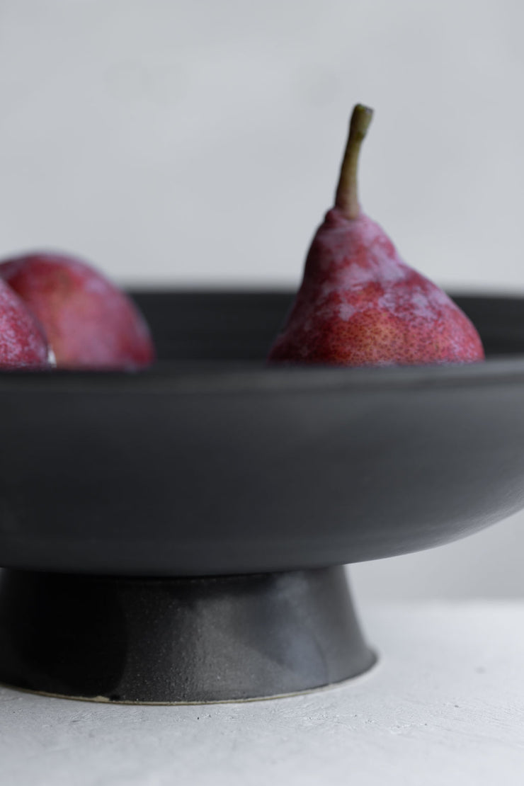 Shallow Footed Compote - Satin Black