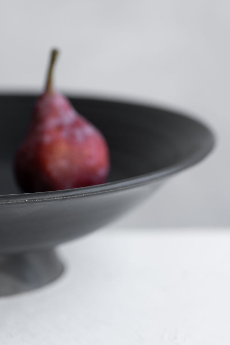 Shallow Footed Compote - Satin Black