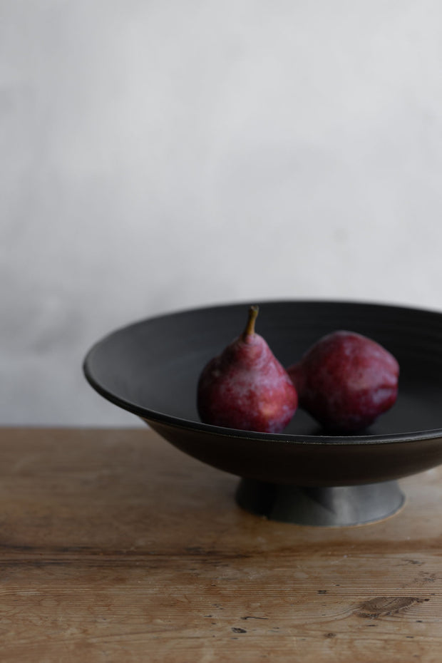 Shallow Footed Compote - Satin Black