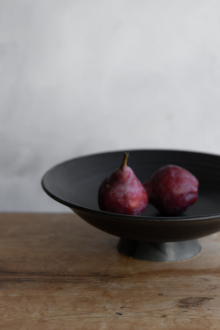 Shallow Footed Compote - Satin Black