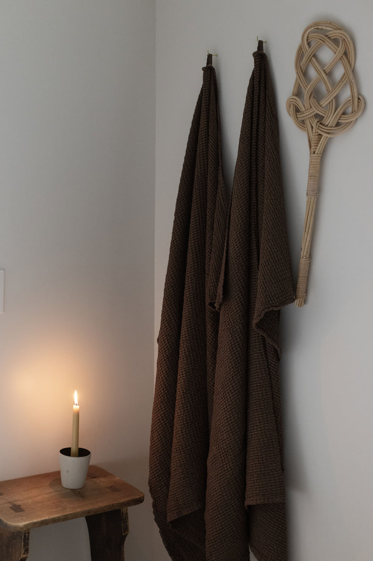 Notary Linen Waffle Towels - Bark