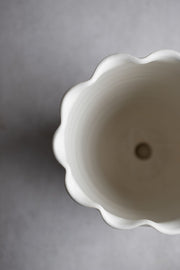Ruffle Planter + Saucer - Sand