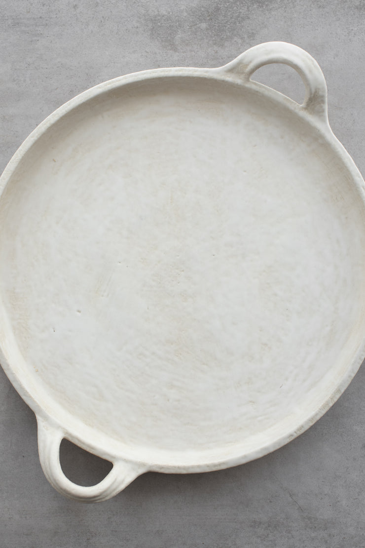 Ceramic Handled Serving Platter - Sand Hakame