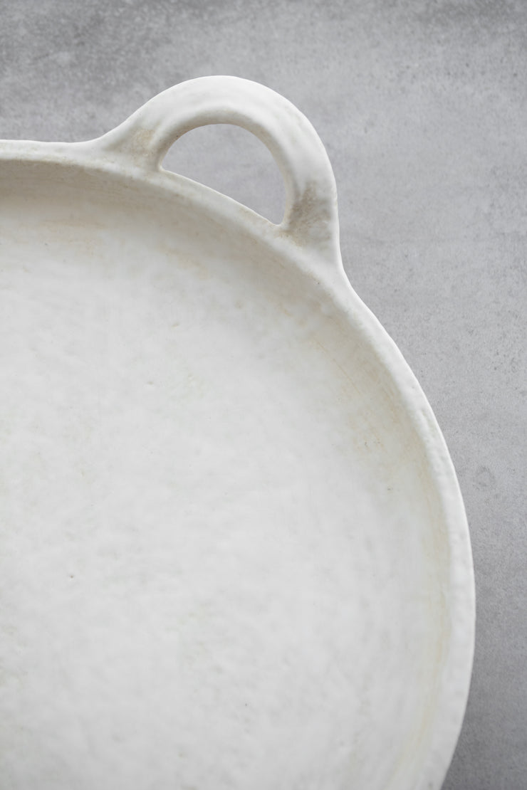 Ceramic Handled Serving Platter - Sand Hakame
