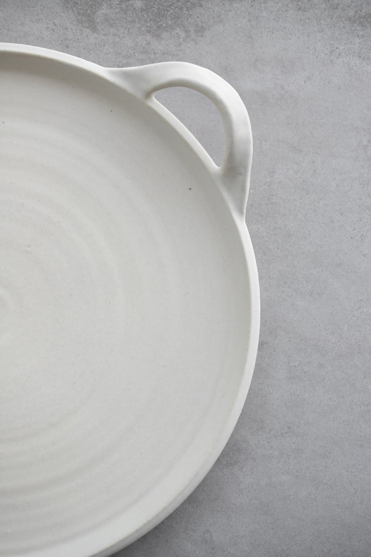 Ceramic Handled Serving Platter - Sand