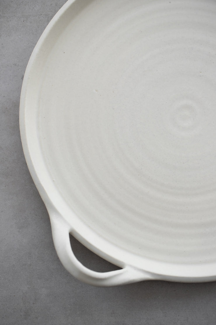 Ceramic Handled Serving Platter - Sand