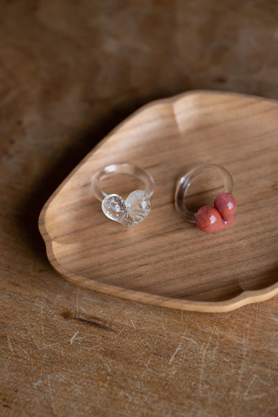 Glass Heart Ring