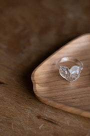 Glass Heart Ring