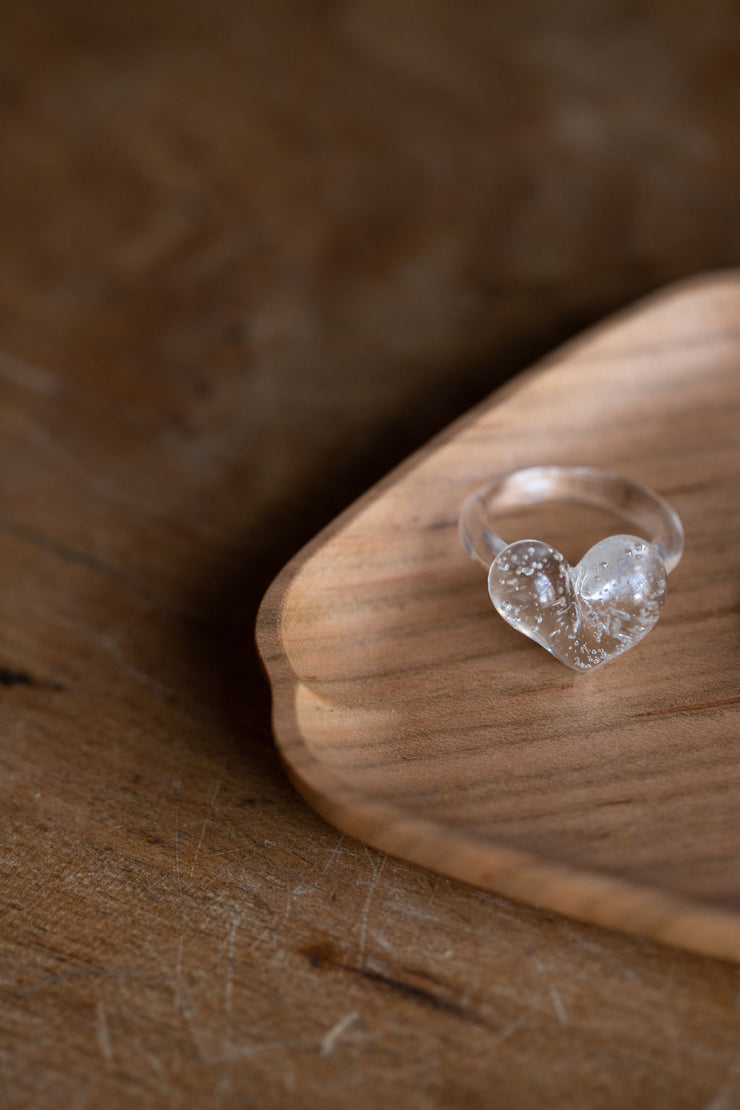 Glass Heart Ring