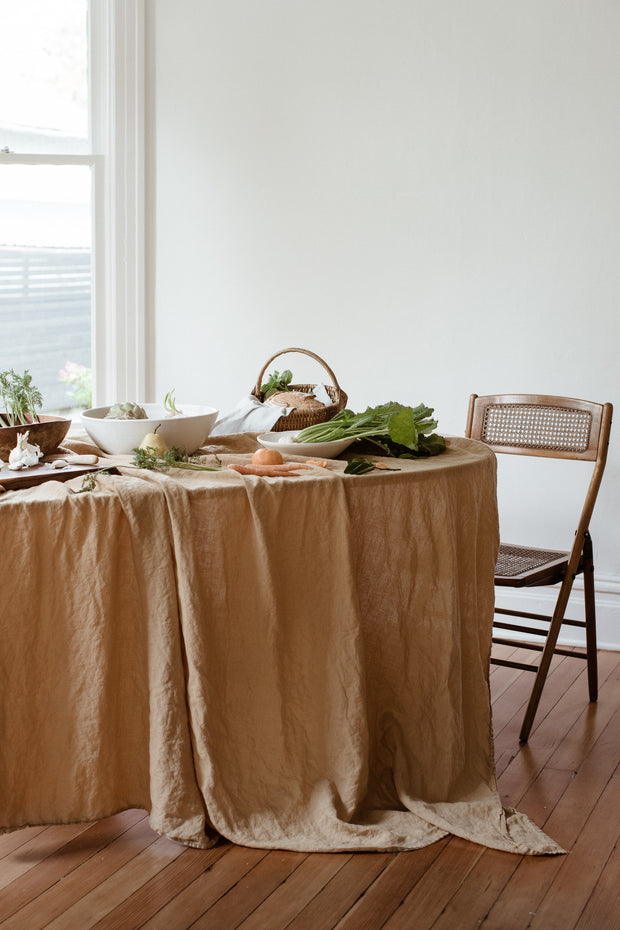 Notary Linen Table Cloth-Sand