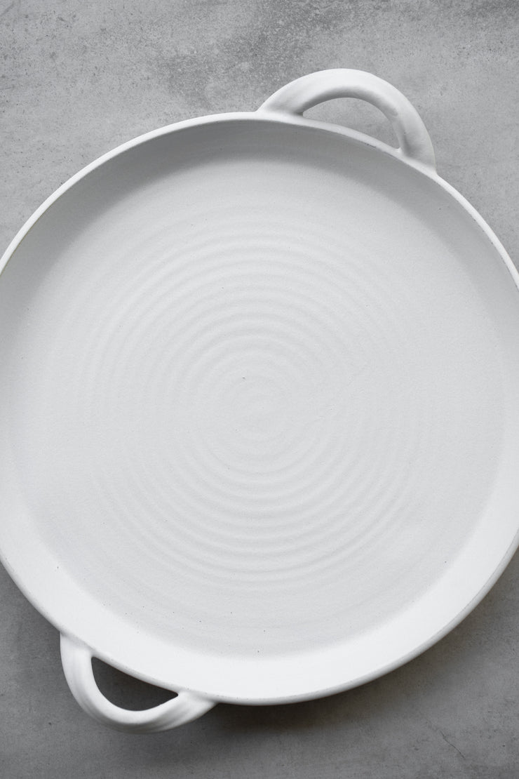 Ceramic Handled Serving Platter - Chalk