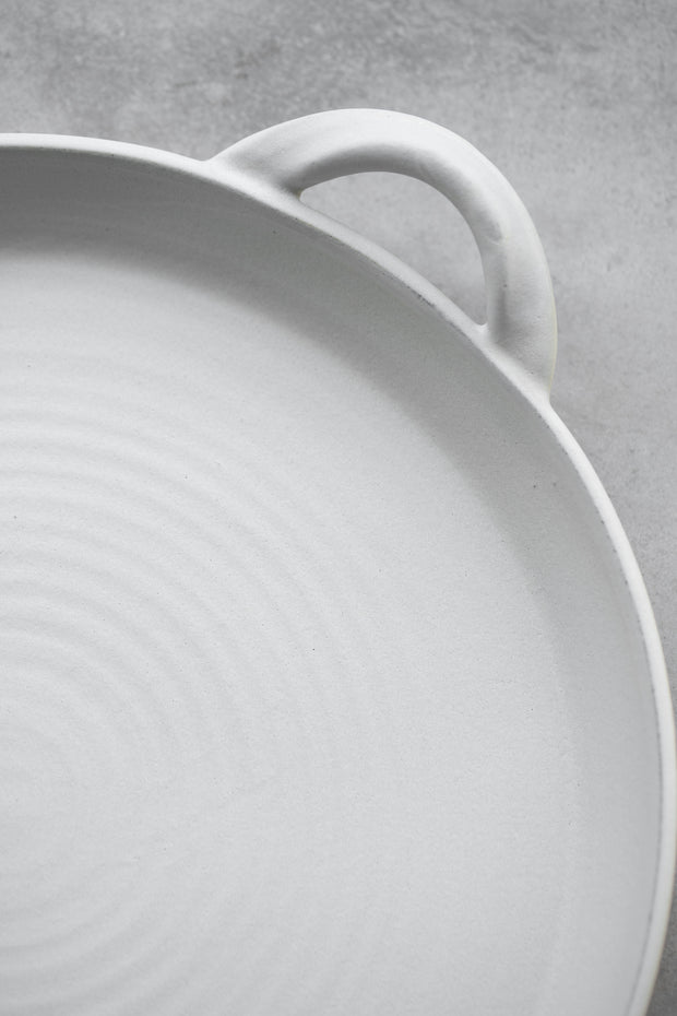 Ceramic Handled Serving Platter - Chalk