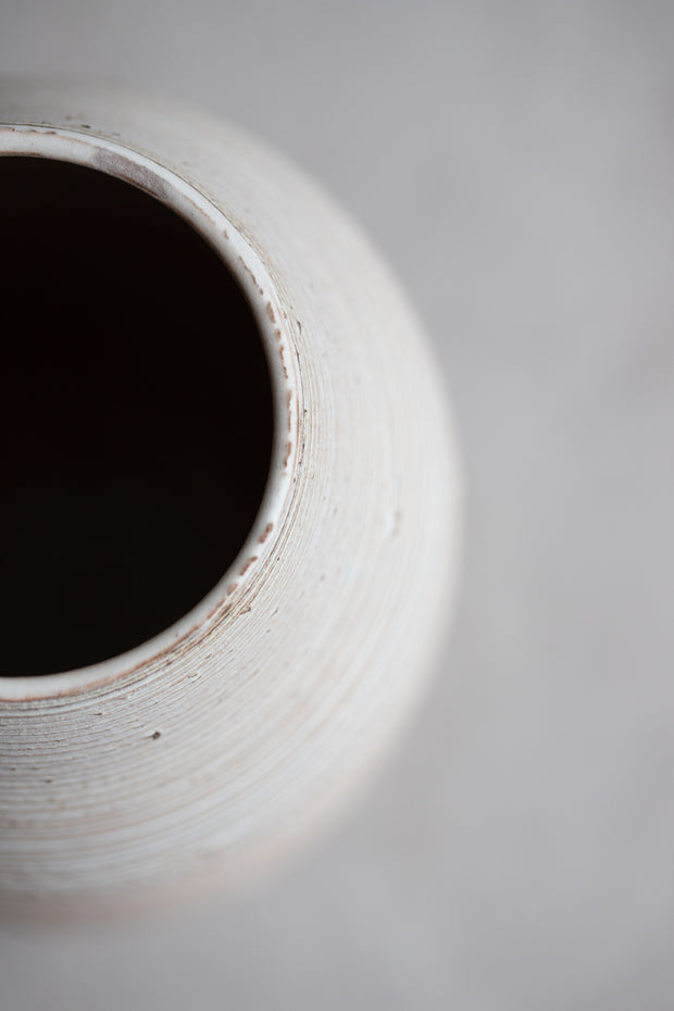 Olive Stoneware Vase - Matte Grey
