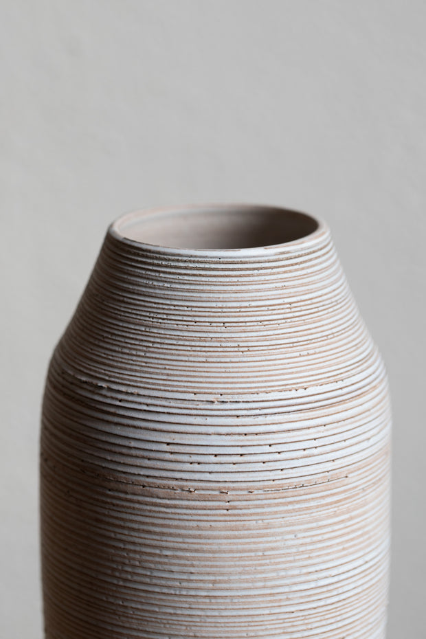 Olive Stoneware Vase - Matte Grey