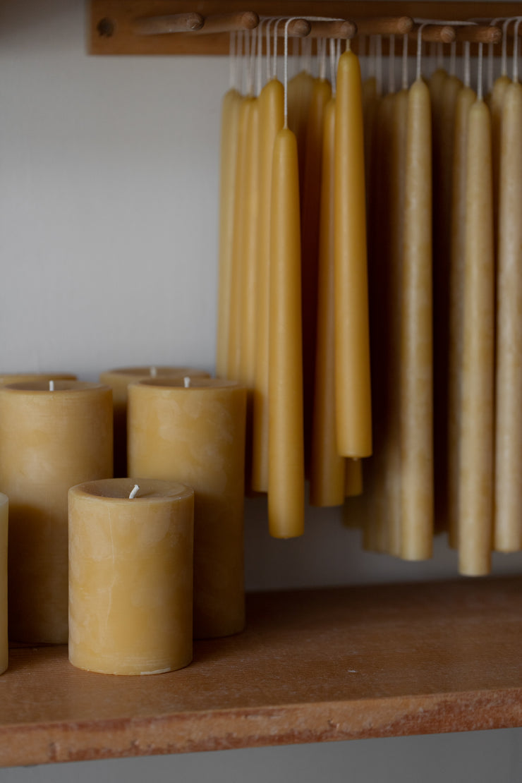 Pure Beeswax Pillar Candles - Assorted