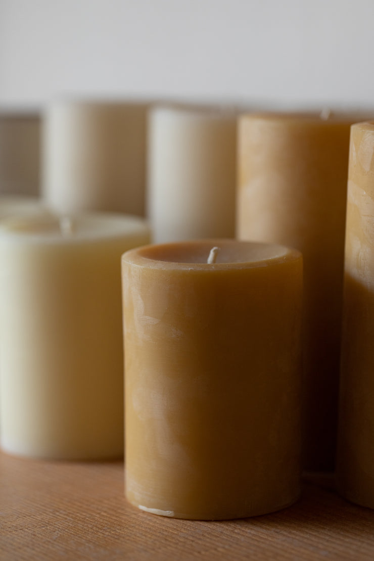 Pure Beeswax Pillar Candles - Assorted