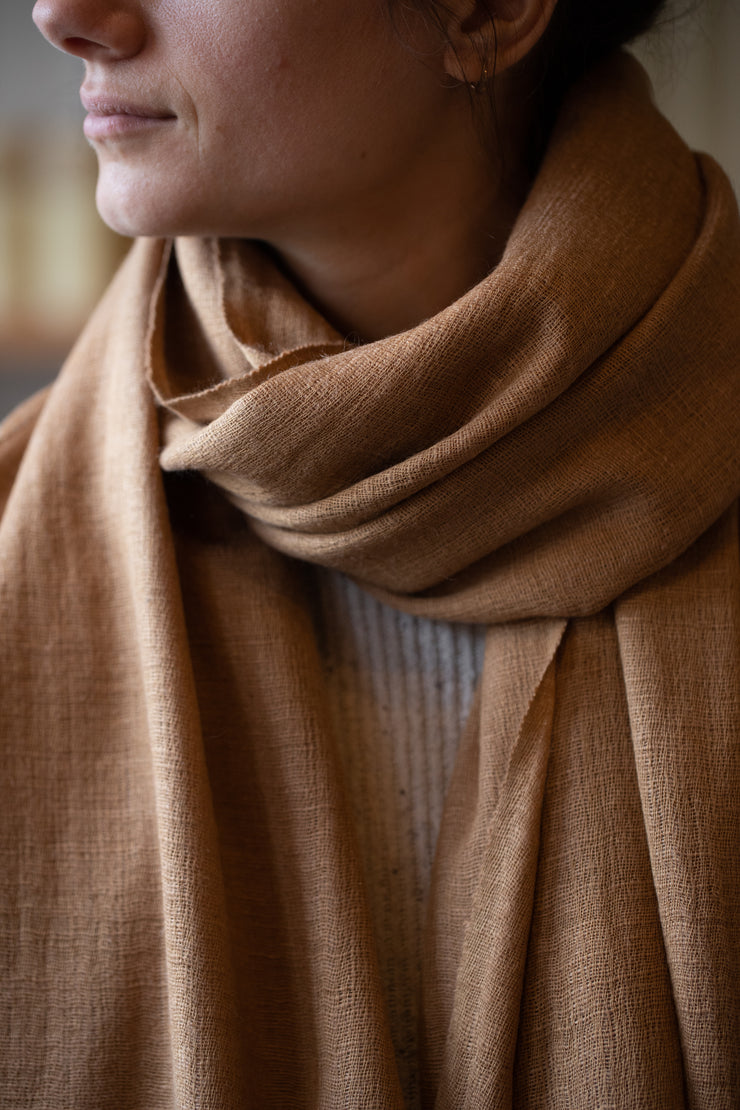 Handspun Cashmere Scarf with Silk