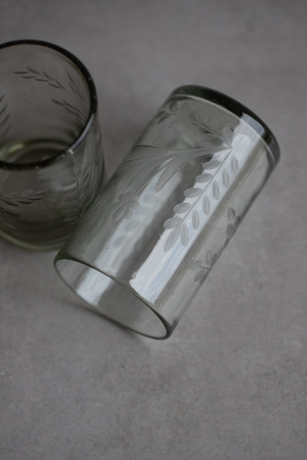 Floral Etched Glass