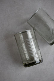 Floral Etched Glass