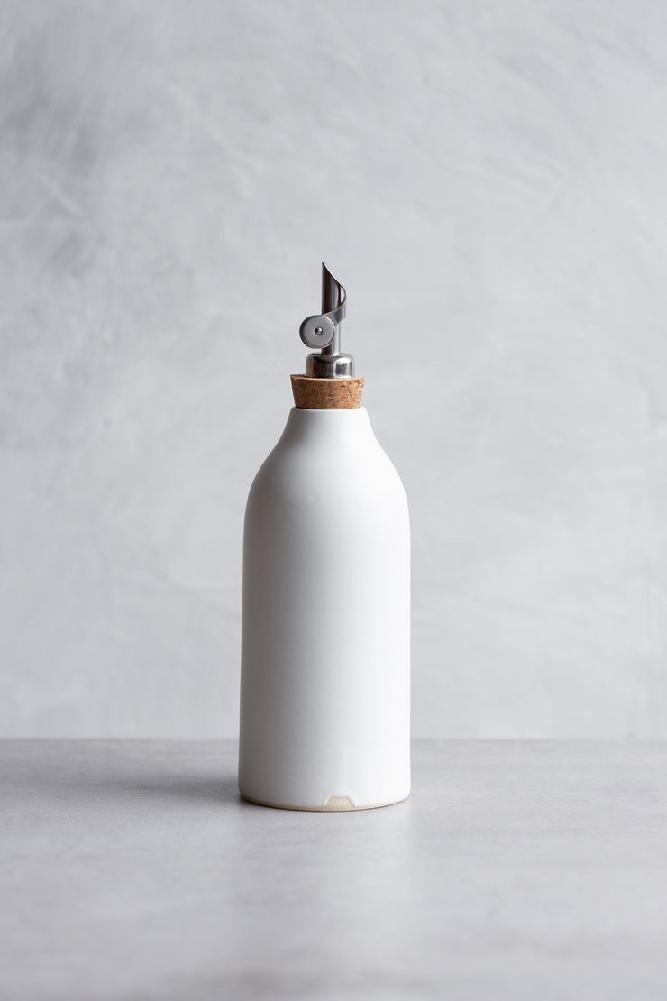 Ceramic Oil Cruet - Matte White