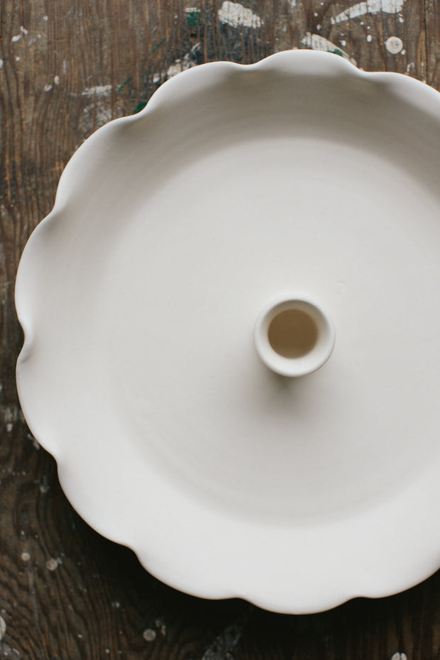Ruffled Taper Candle Dish