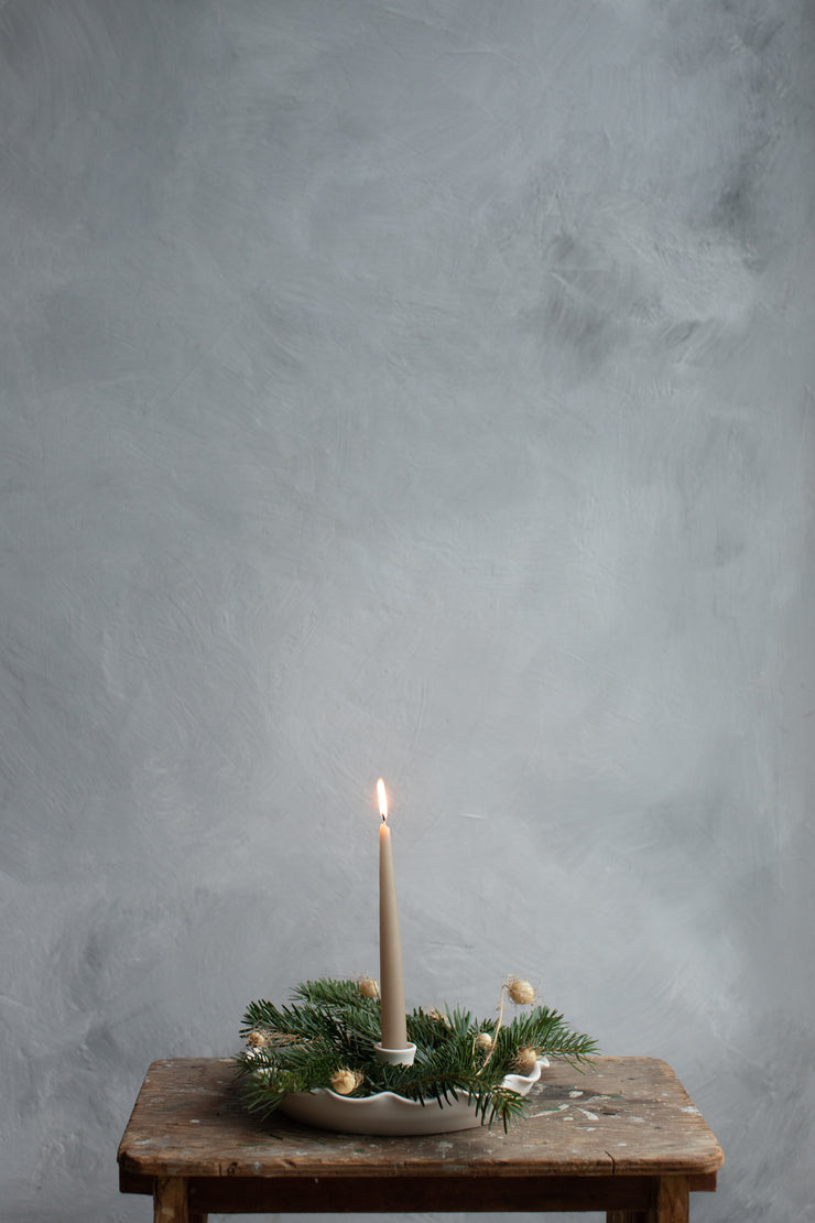 Ruffled Taper Candle Dish