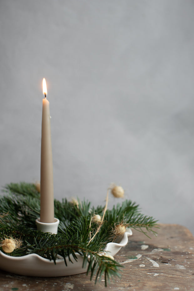 Ruffled Taper Candle Dish