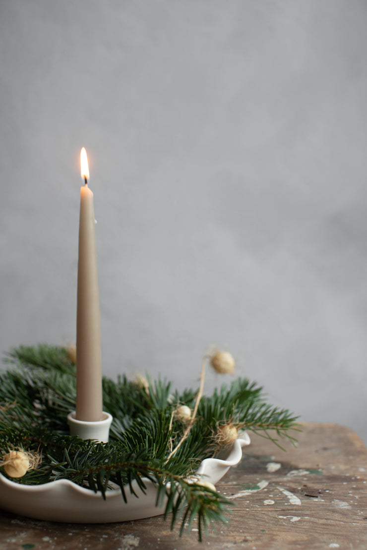Ruffled Taper Candle Dish