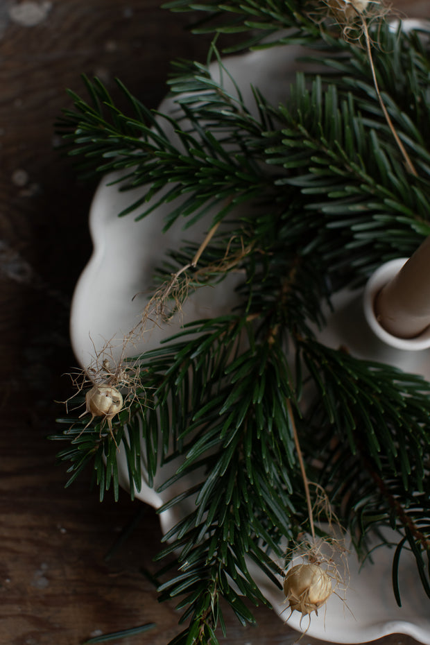 Ruffled Taper Candle Dish
