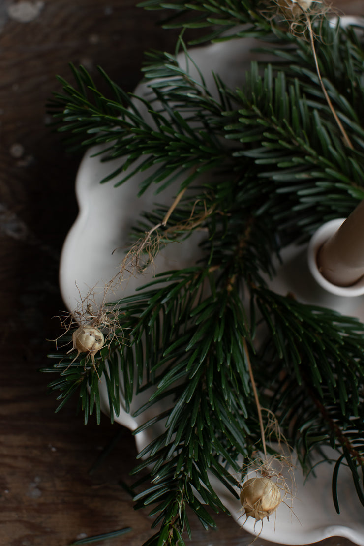 Ruffled Taper Candle Dish