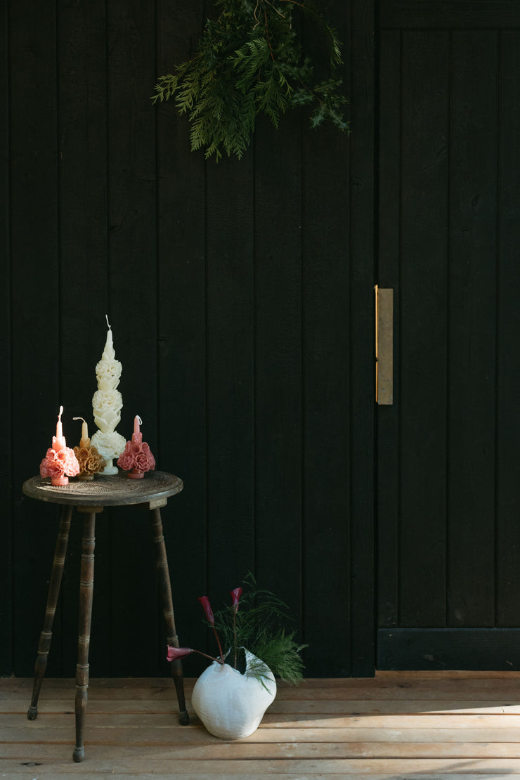 Small Oaxacan Floral Candle