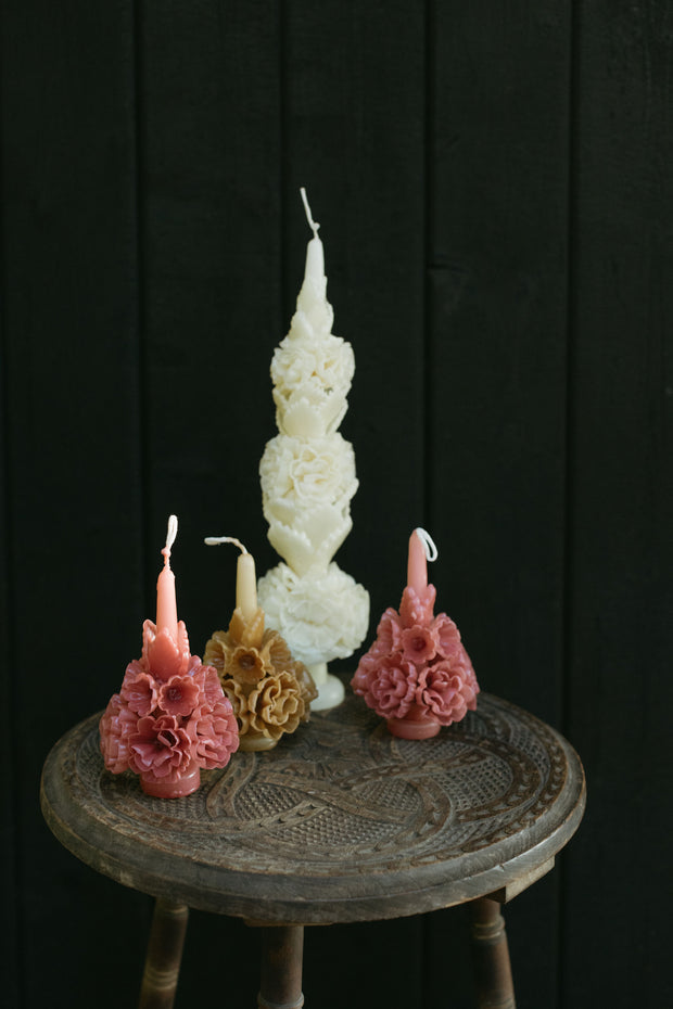 Large Oaxacan Floral Candle