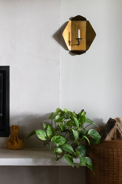 Brass Plated Wall Candle Sconce