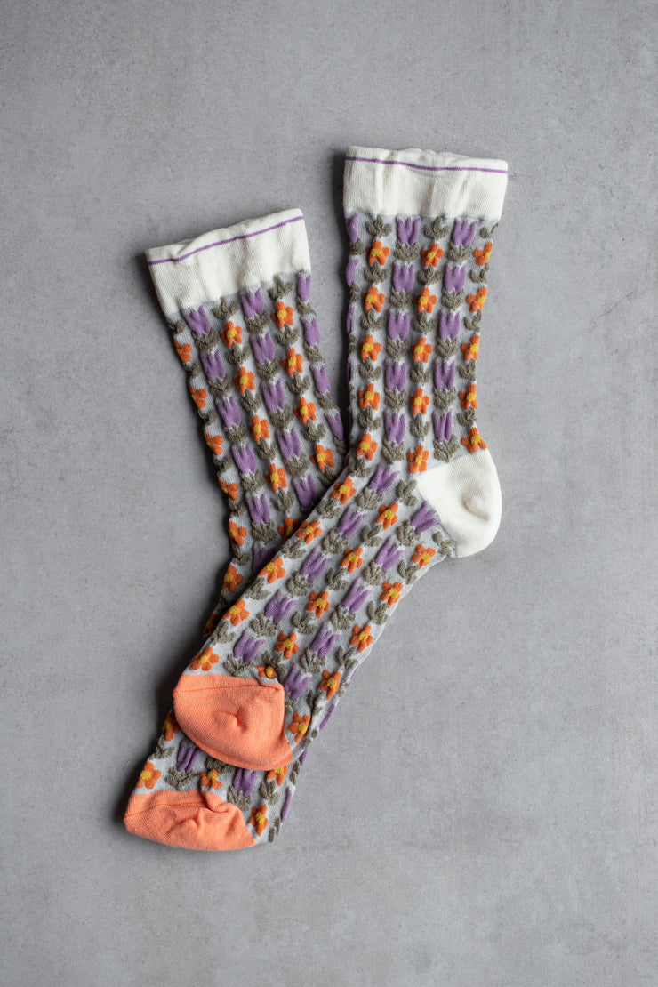 Tulip Garden Socks - Violet