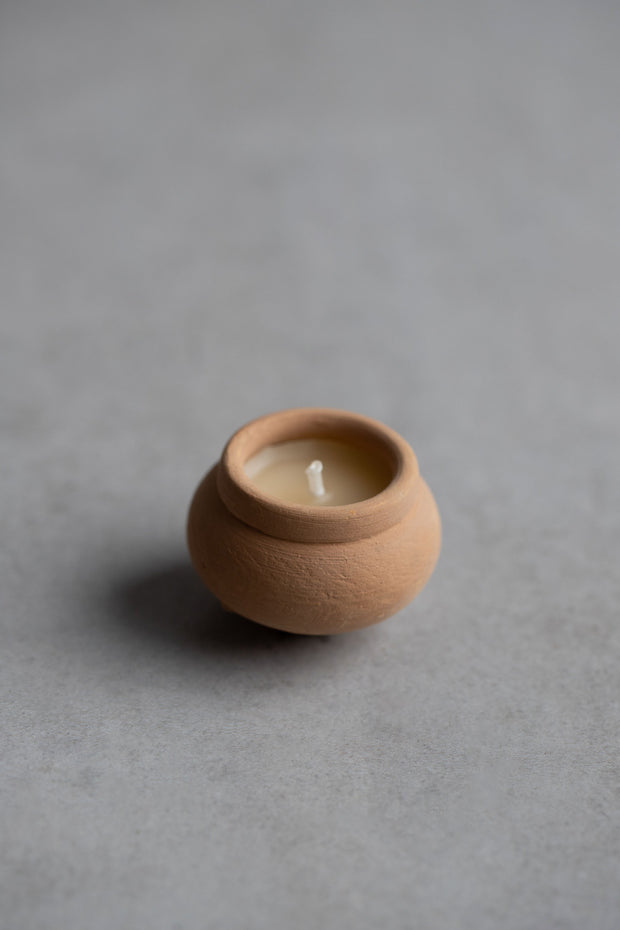 Handmade Terracotta Beeswax Tea Light Candles - Box of 10