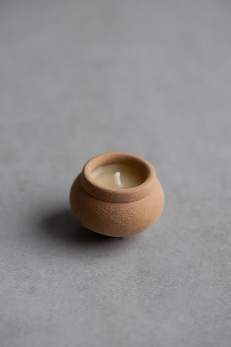 Handmade Terracotta Beeswax Tea Light Candles - Box of 10