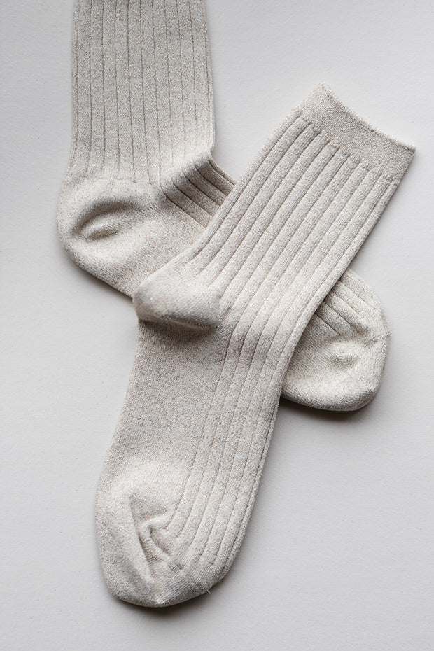 Glitter Knit Loafer Socks