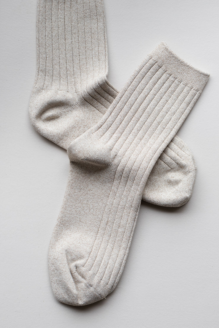 Glitter Knit Loafer Socks