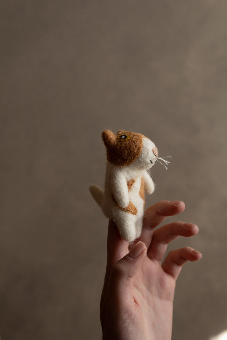 Hand Felted Cat Finger Puppet