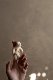 Hand Felted Cat Finger Puppet