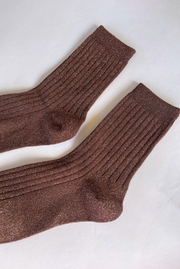 Glitter Knit Loafer Socks - Assorted