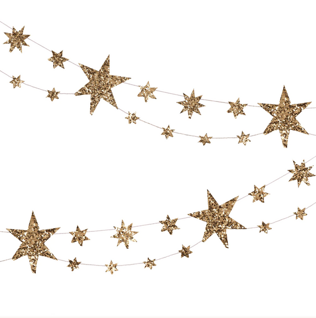 Eco Glitter Star Garland