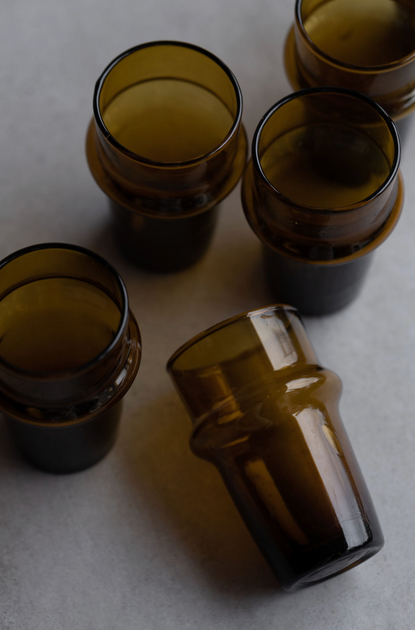 Stackable Moroccan Glasses - Amber