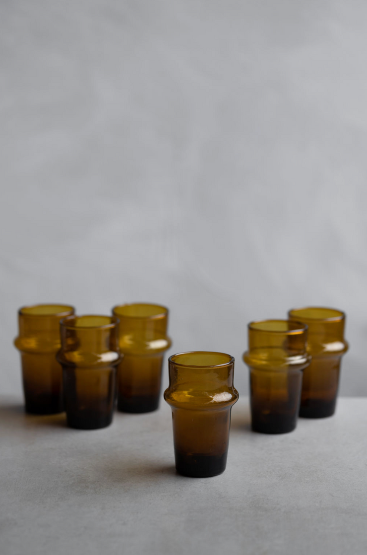 Stackable Moroccan Glasses - Amber