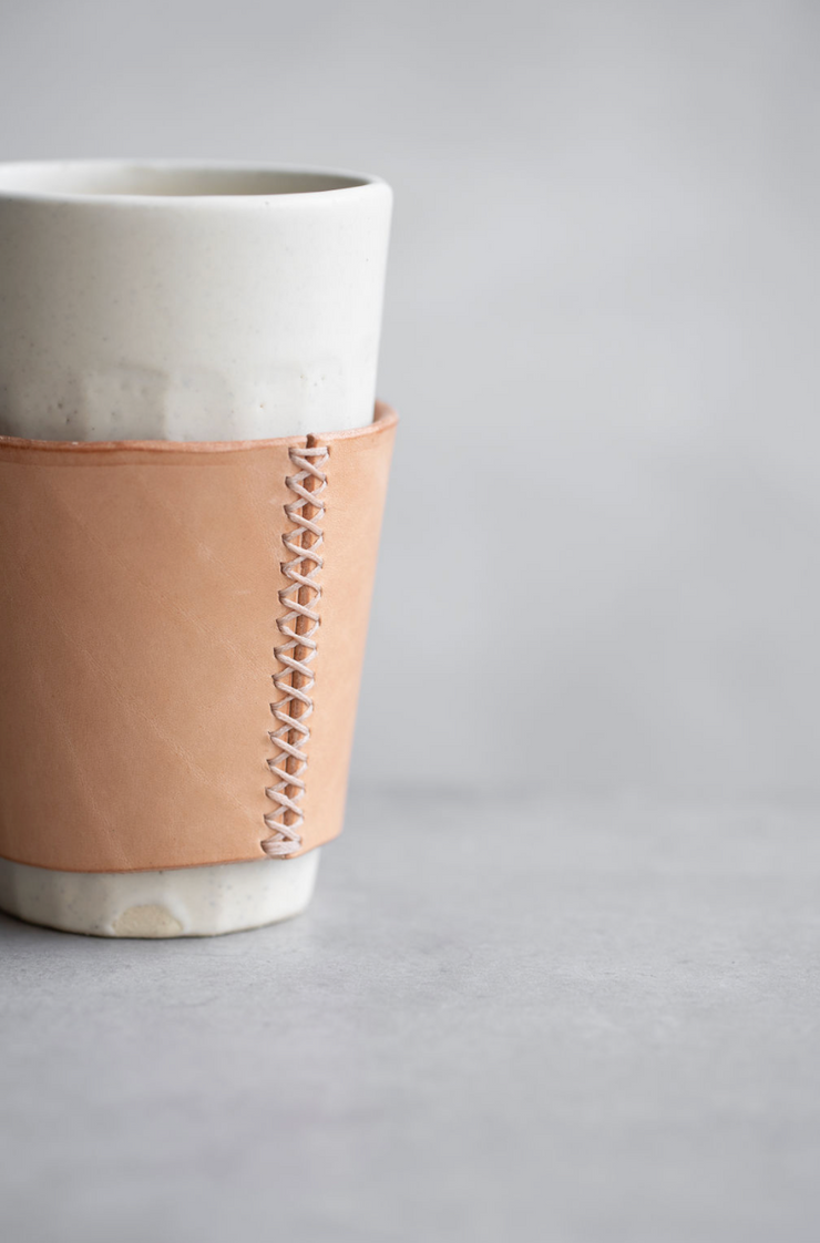 Hand-Sewn Leather Drink Sleeve