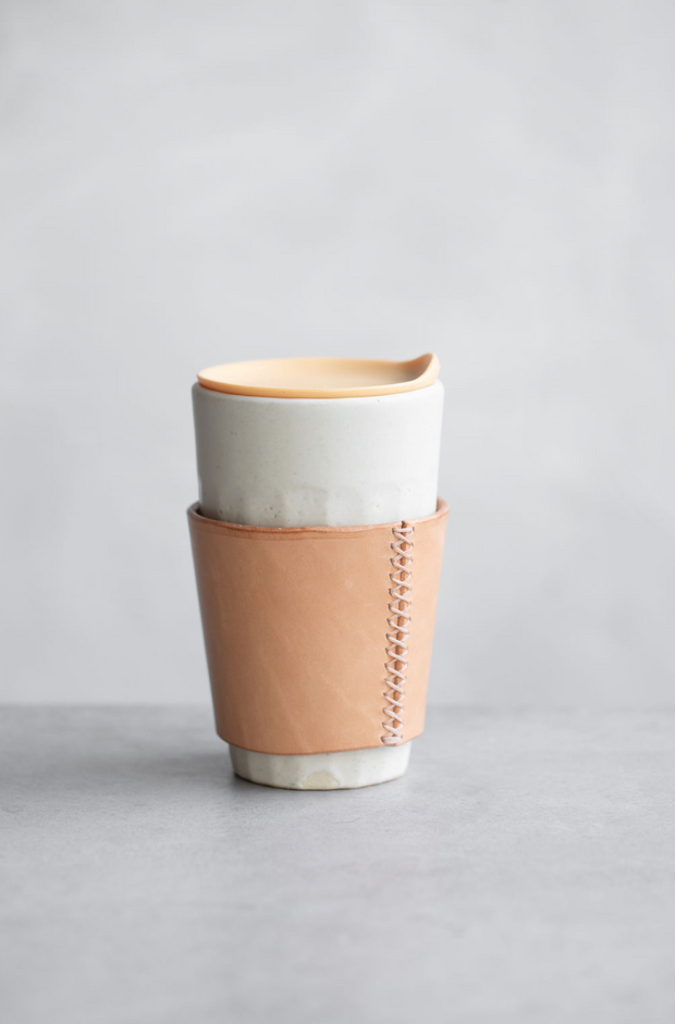 Hand-Sewn Leather Drink Sleeve