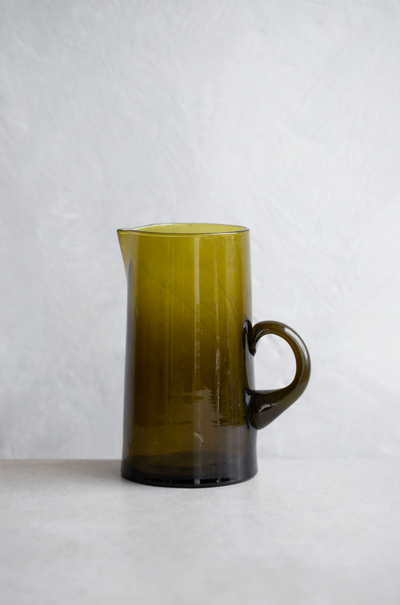 Moroccan Glass Amber Pitcher