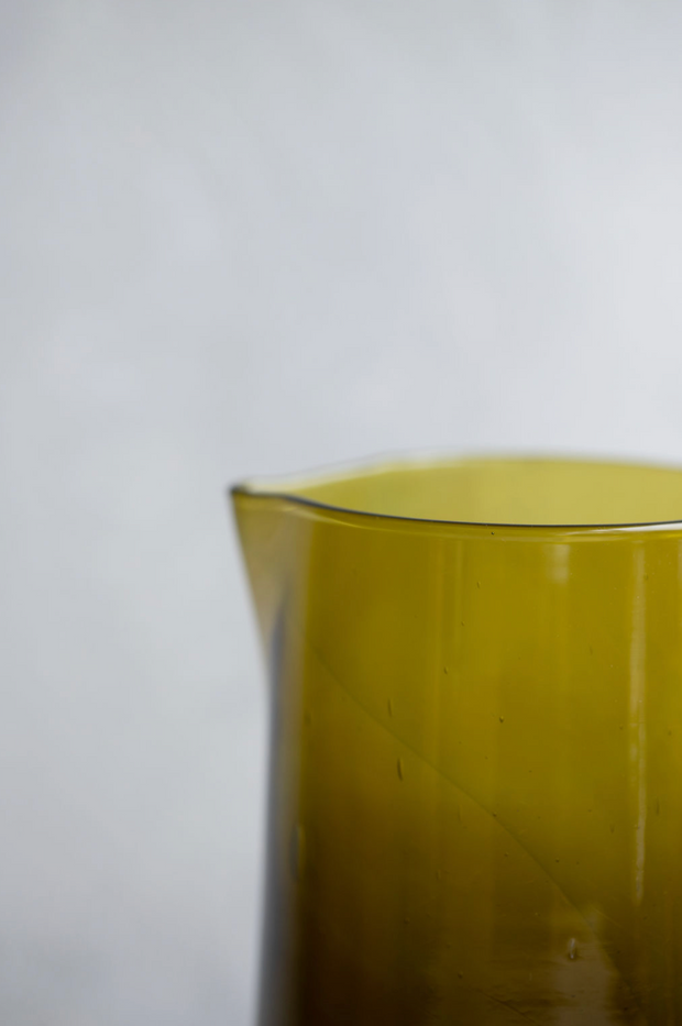 Moroccan Glass Amber Pitcher