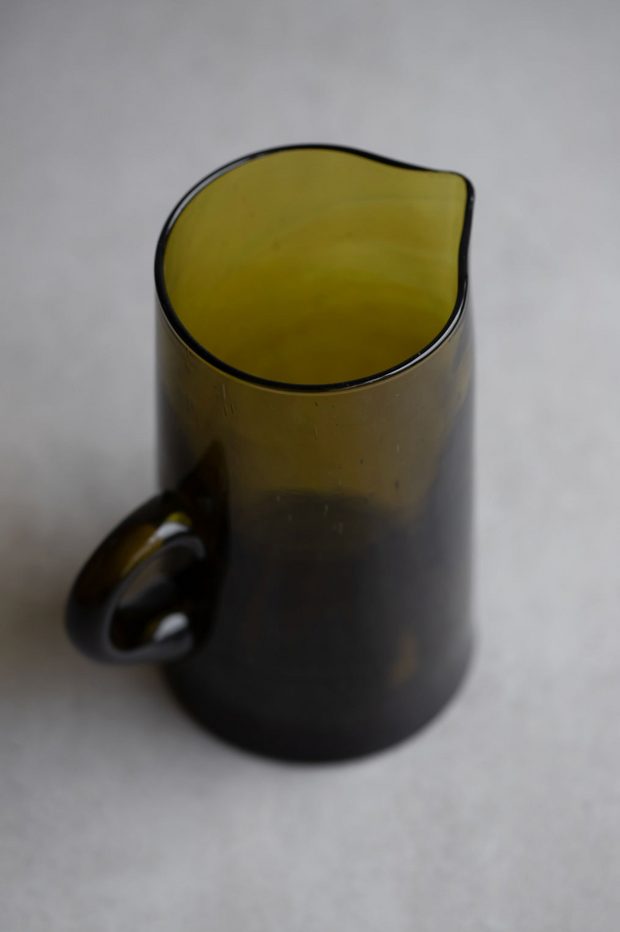 Moroccan Glass Amber Pitcher