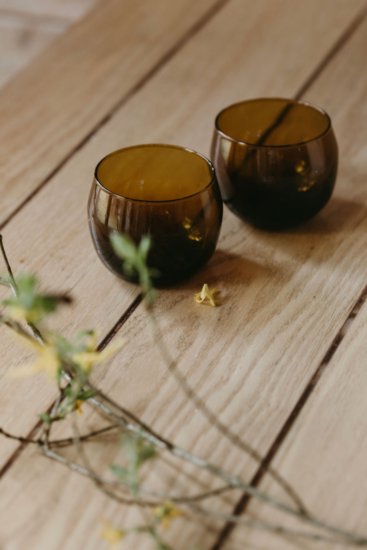 Amber Stemless Glass